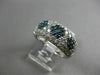 ESTATE WIDE 2.80CT WHITE BLUE DIAMOND 14K WHITE GOLD 3D FLOWER PAVE WEDDING RING