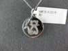 ESTATE .22CT DIAMOND 14KT WHITE GOLD 3D CIRCULAR HAPPY CAT FUN FLOATING PENDANT