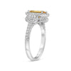 WIDE 2.76CT DIAMOND & AAA ORANGE SAPPHIRE 14KT WHITE GOLD OVAL ENGAGEMENT RING