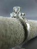 ESTATE WIDE .86CT ROUND DIAMOND 14KT WHITE GOLD 3 STONE ENGAGEMENT RING #22944