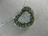 ESTATE 1.07CT WHITE & CHOCOLATE FANCY DIAMOND 14K GOLD HEART LOVE PENDANT #14426
