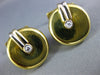 ESTATE .08CT DIAMOND 18KT WHITE & YELLOW GOLD 3D CLASSIC ROUND CUFFLINKS #167
