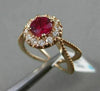 ESTATE WIDE 1.40CTW DIAMOND & AAA RUBY 14KT ROSE GOLD HALO CLASSIC INFINITY RING