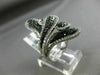 ESTATE MASSIVE 3.13CT WHITE & BLACK DIAMOND 14K WHITE GOLD MULTI LEAF FANCY RING