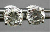 ESTATE 1.05CT ROUND DIAMOND 14KT WHITE GOLD SCREW BACK STUD EARRINGS H VS #22340