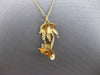 ESTATE 14KT YELLOW GOLD 3D HANDCRAFTED HAWAII PALM TREE FLOATING PENDANT #25055
