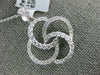 ESTATE .66CT DIAMOND 18KT WHITE GOLD 3D CLASSIC LOVE KNOT FLOWER PENDANT
