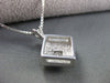 ESTATE .50CT PRINCESS DIAMOND SOLITARE 14KT W  GOLD FILIGREE SQUARE PENDANT 4240