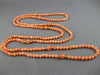 ESTATE EXTRA LONG AAA CORAL 14KT YELLOW GOLD 3D CLASSIC BEAD FUN NECKLACE #26038