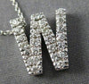 .38CT ROUND DIAMOND 14KT WHITE GOLD CLASSIC "W" INITIAL FLOATING PENDANT #18317