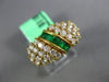WIDE 1.60CT DIAMOND & AAA EMERALD 18KT YELLOW GOLD 3D ROUND & BAGUETTE FUN RING