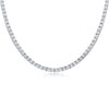 12.21CT DIAMOND 14KT WHITE GOLD 3D ROUND SQUARE SETTING ETERNITY TENNIS NECKLACE