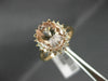ESTATE LARGE 2.96CT DIAMOND & AAA MORGANITE 14KT ROSE GOLD OVAL ENGAGEMENT RING