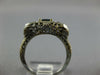 ANTIQUE .71CT OLD MINE DIAMOND & AAA SAPPHIRE 14KT WHITE GOLD 3D ART DECO RING