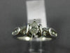 ESTATE .80CT ROUND & MARQUISE DIAMOND 14KT WHITE GOLD 3D CLASSIC ENGAGEMENT RING
