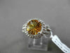 ESTATE 1.82CT DIAMOND & EXTRA FACET CITRINE 14KT WHITE GOLD HALO ENGAGEMENT RING