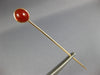 ANTIQUE AAA RED CABOCHON AGATE 14KT YELLOW GOLD 3D CLASSIC LAPEL PIN #26532