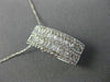 ESTATE WIDE .92CT ROUND & BAGUETTE DIAMOND 18K WHITE GOLD 3D RECTANGULAR PENDANT
