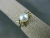 ESTATE .06CT DIAMOND & AAA SOUTH SEA PEARL 14K YELLOW GOLD 3D FLOWER RING 21068