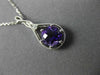 ESTATE 1.15CT DIAMOND & AAA AMETHYST 14KT WHITE GOLD TEAR DROP INFINITY PENDANT