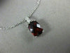 ESTATE 1.11CT DIAMOND & AAA GARNET 14KT WHITE GOLD 3D CUSHION FLOATING PENDANT