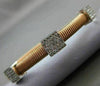 ESTATE .75CT DIAMOND 14KT WHITE & ROSE GOLD SQUARE MESH FLEXIBLE BANGLE BRACELET