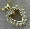 ESTATE SMALL .30CT DIAMOND 14KT YELLOW GOLD 3D CLASSIC OPEN HEART PENDANT #10801