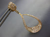 ESTATE 1.09CT DIAMOND 18KT ROSE GOLD 3D OPEN TEAR DROP PAVE HANGING EARRINGS