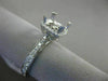 ESTATE .48CT DIAMOND 18K WHITE GOLD 3/4 ETERNITY HALO SEMI MOUNT ENGAGEMENT RING