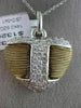 ESTATE LARGE .62CT DIAMOND 14KT WHITE & YELLOW GOLD HEART CROSS FLOATING PENDANT