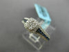 LARGE .53CT DIAMOND & SAPPHIRE 14KT WHITE GOLD 3D SQUARE CLUSTER FRIENDSHIP RING