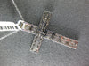 ESTATE LARGE 2.0CT DIAMOND 14KT WHITE GOLD 3D CLASSIC TWO ROW CROSS PENDANT