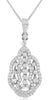 .65CT DIAMOND 18KT WHITE GOLD 3D FLORAL TEAR DROP CLUSTER FUN FLOATING PENDANT