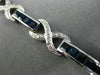 ESTATE 5.29CT DIAMOND & AAA SAPPHIRE 14KT WHITE GOLD 3D X LOVE TENNIS BRACELET