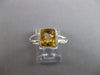 2.17CT DIAMOND & AAA CITRINE 14KT WHITE GOLD 3D CUSHION & ROUND FRIENDSHIP RING