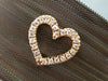 ESTATE .11CT DIAMOND 18K ROSE GOLD 3D HEART MESH STAINLESS STEEL BANGLE BRACELET