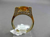 ESTATE LARGE 1.79CT DIAMOND & EXTRA FACET CITRINE 14KT YELLOW GOLD TENSION RING
