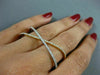 ESTATE .61CT DIAMOND 14KT WHITE & ROSE GOLD 3D DOUBLE FINGER CRISS CROSS X RING