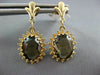 ANTIQUE 3.50CT AAA SMOKY TOPAZ 14KT YELLOW GOLD FLOWER HANGING EARRINGS #21850