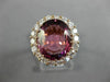 ESTATE LARGE 7.30CT DIAMOND & AAA PINK TOURMALINE 18KT ROSE GOLD ENGAGEMENT RING