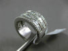 ESTATE LARGE 2.59CT DIAMOND 14KT WHITE GOLD MULTI ROW SEMI ETERNITY WEDDING RING