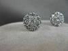 ESTATE .93CTW DIAMOND FLOWER CLUSTER 14K WHITE GOLD EARRINGS F/G VVS/VS #10320