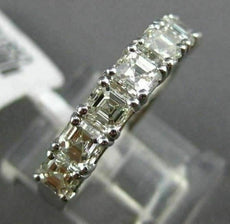ESTATE 2.16CT ASHER CUT DIAMOND 18KT WHITE GOLD 7 STONE WEDDING ANNIVERSARY RING