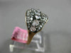 ESTATE .13CT DIAMOND & WHITE QUARTZ 14KT ROSE GOLD 3D CLUSTER WAVE FUN RING