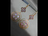 ESTATE LARGE .17CT DIAMOND & PINK MOTHER OF PEARL 14K ROSE GOLD HANGING EARRINGS