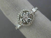 ESTATE WIDE .82CT DIAMOND 18K WHITE GOLD 3D ROUND FLOWER HALO FILIGREE LOVE RING