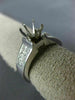 WIDE .96CT DIAMOND 14KT WHITE GOLD 3D PRINCESS SEMI MOUNT ENGAGEMENT RING #18891