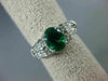 ESTATE 1.21CT DIAMOND & AAA OVAL EMERALD 14KT WHITE GOLD 3D LOVE ENGAGEMENT RING