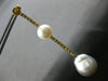 EXTRA LARGE 1.7CT DIAMOND & AAA SOUTH SEA PEARL 18K YELLOW GOLD HANGING EARRINGS