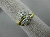 ESTATE LARGE .86CT DIAMOND 14KT WHITE & YELLOW GOLD CLUSTER COCKTAIL RING #19219